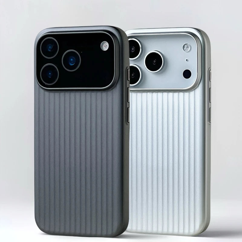 Electroplated 3D Stripes MagSafe Case – iPhone 17/16/15/14 Pro Max, Matte Hard PC Magnetic Cover